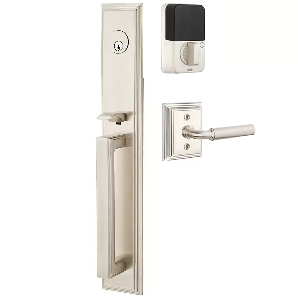 Emtek Melrose Tubular Entryset Full Length with Manning Lever