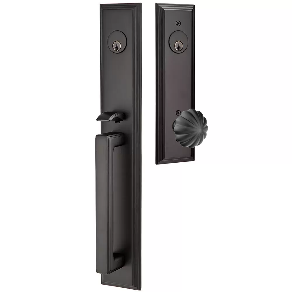 Emtek Melrose Tubular Entryset Full Length with Melon Knob