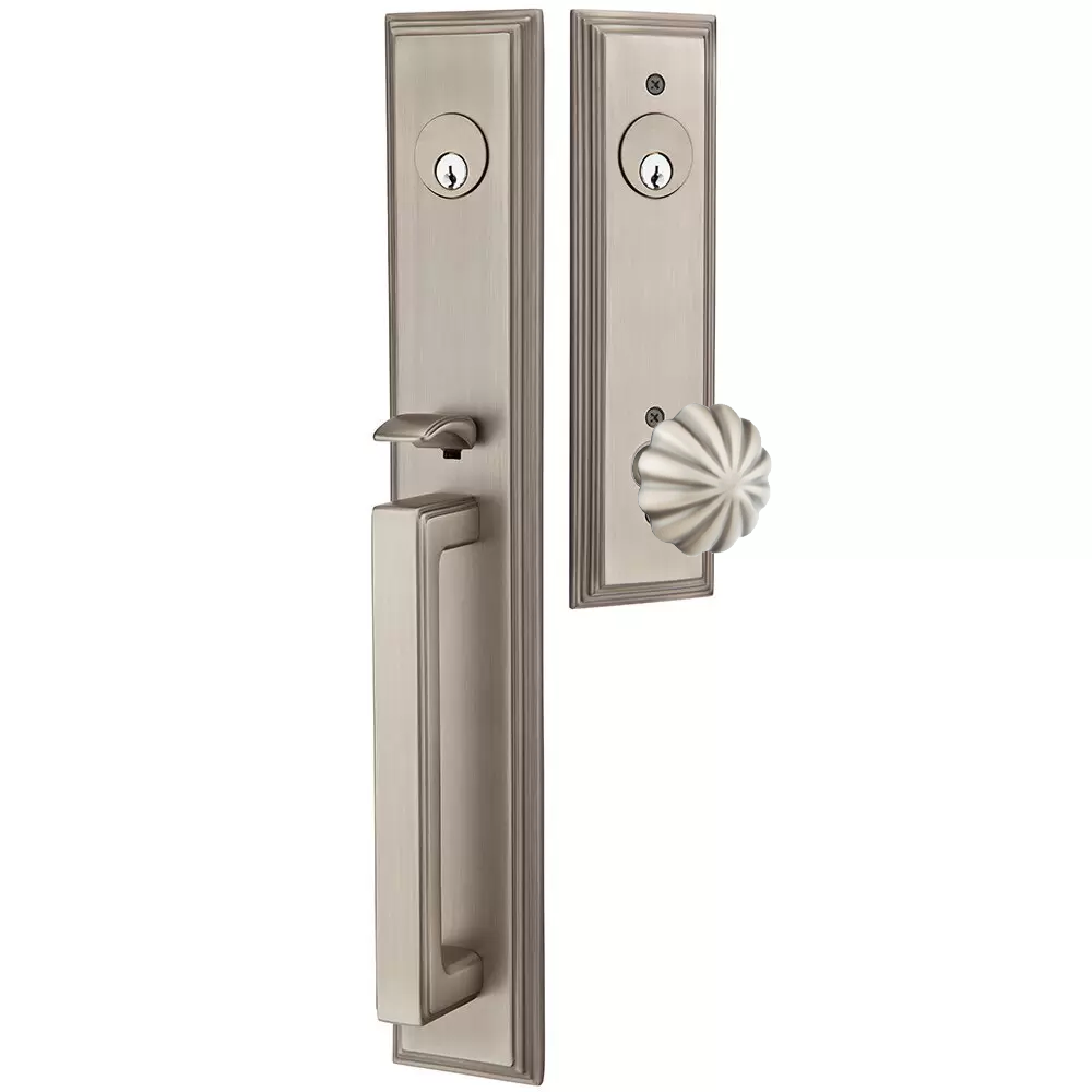 Emtek Melrose Tubular Entryset Full Length with Melon Knob