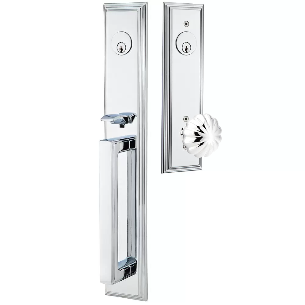 Emtek Melrose Tubular Entryset Full Length with Melon Knob