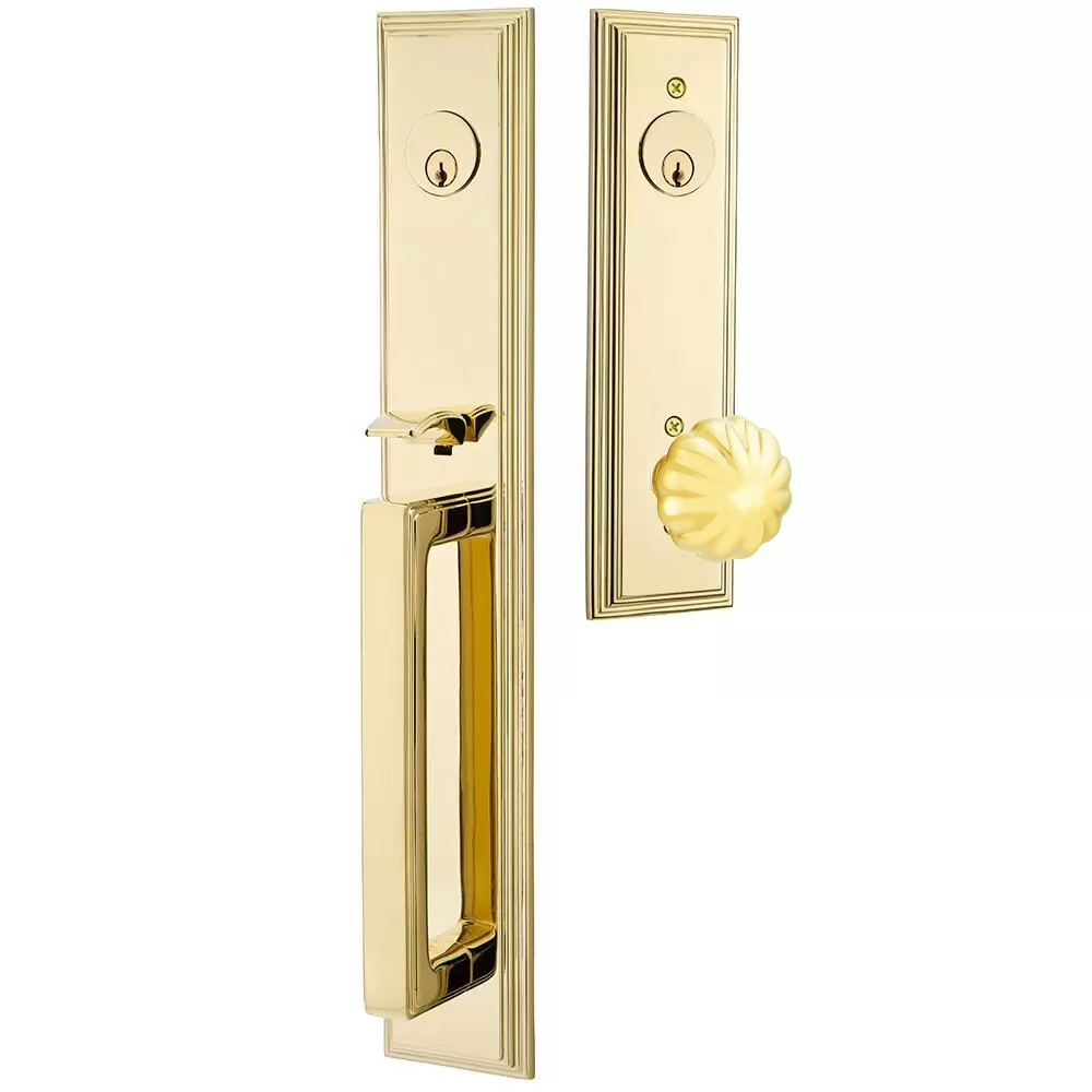 Emtek Melrose Tubular Entryset Full Length with Melon Knob