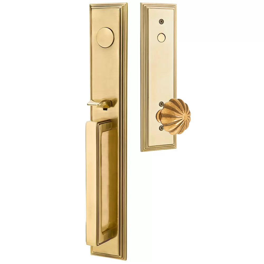 Emtek Melrose Tubular Entryset Full Length with Melon Knob