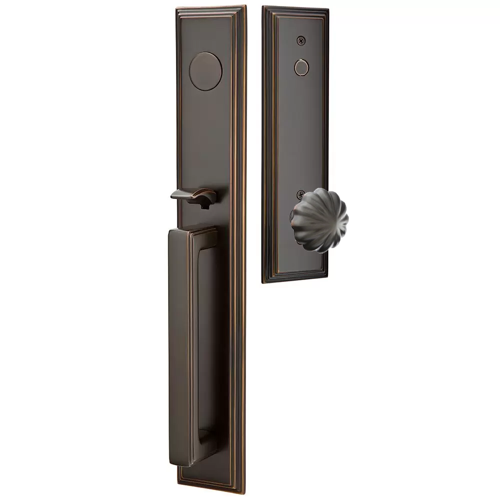 Emtek Melrose Tubular Entryset Full Length with Melon Knob
