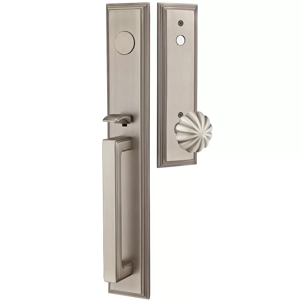Emtek Melrose Tubular Entryset Full Length with Melon Knob