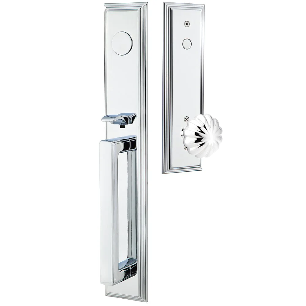 Emtek Melrose Tubular Entryset Full Length with Melon Knob