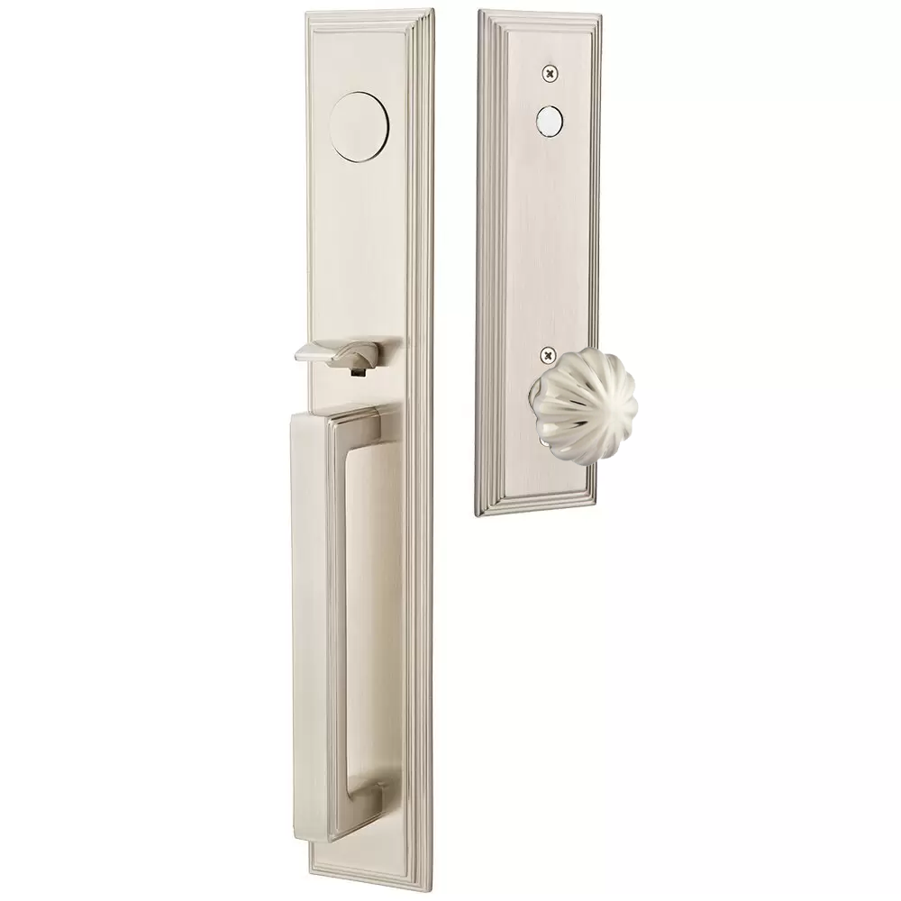 Emtek Melrose Tubular Entryset Full Length with Melon Knob