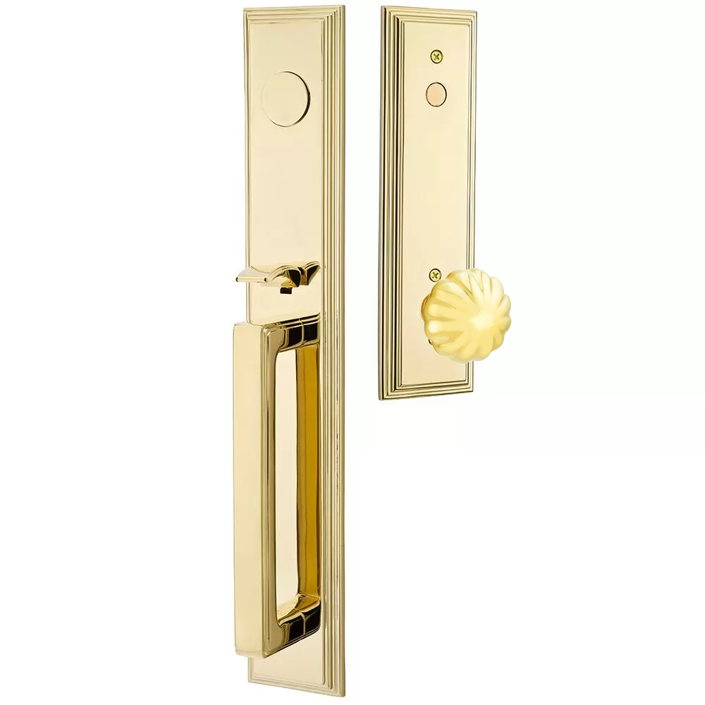 Emtek Melrose Tubular Entryset Full Length with Melon Knob