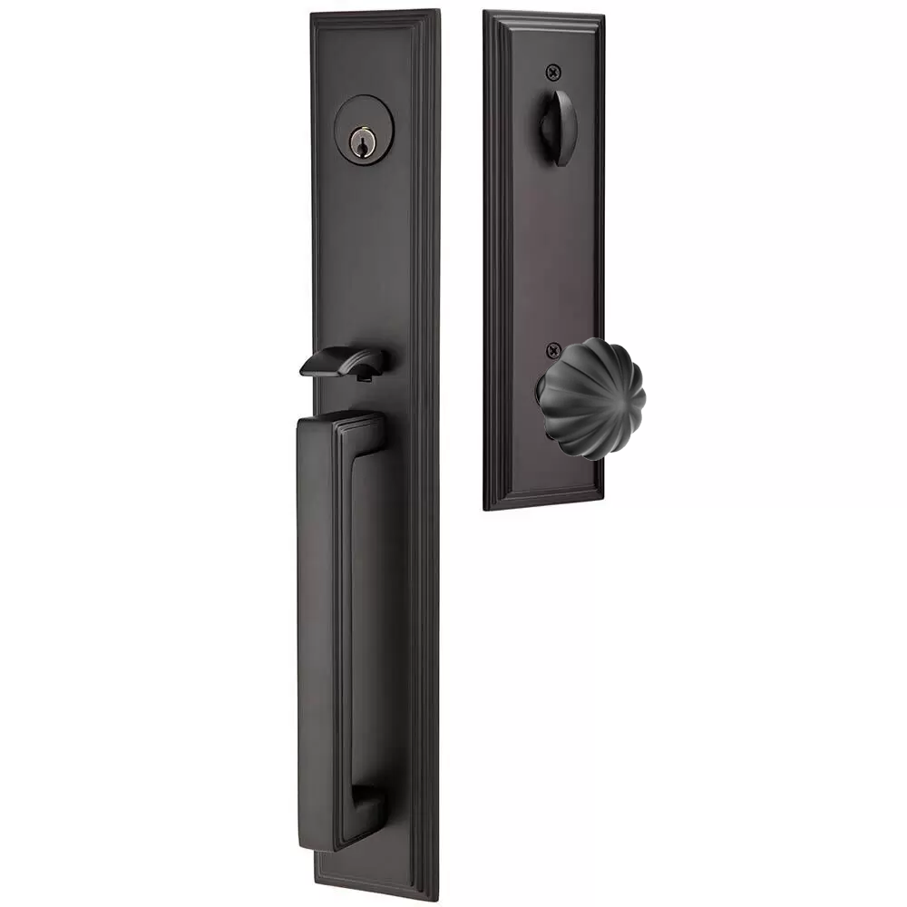 Emtek Melrose Tubular Entryset Full Length with Melon Knob