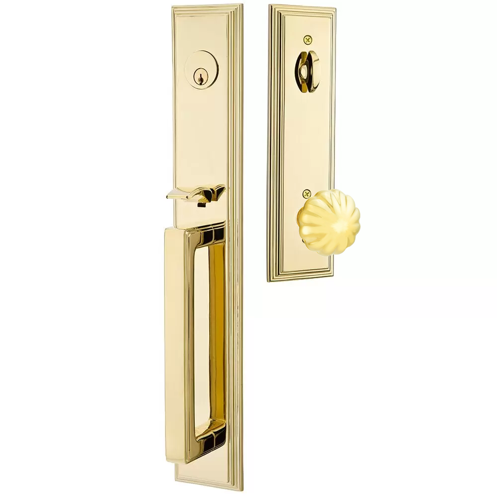 Emtek Melrose Tubular Entryset Full Length with Melon Knob