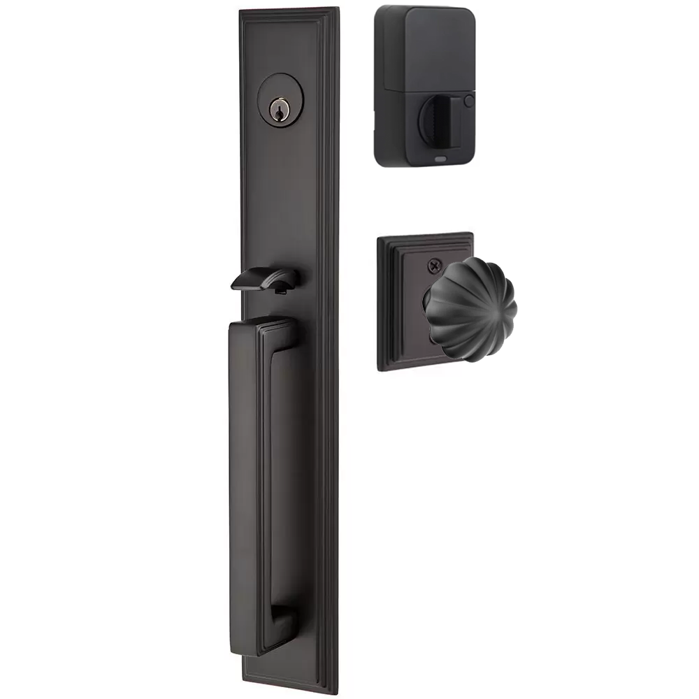 Emtek Melrose Tubular Entryset Full Length with Melon Knob