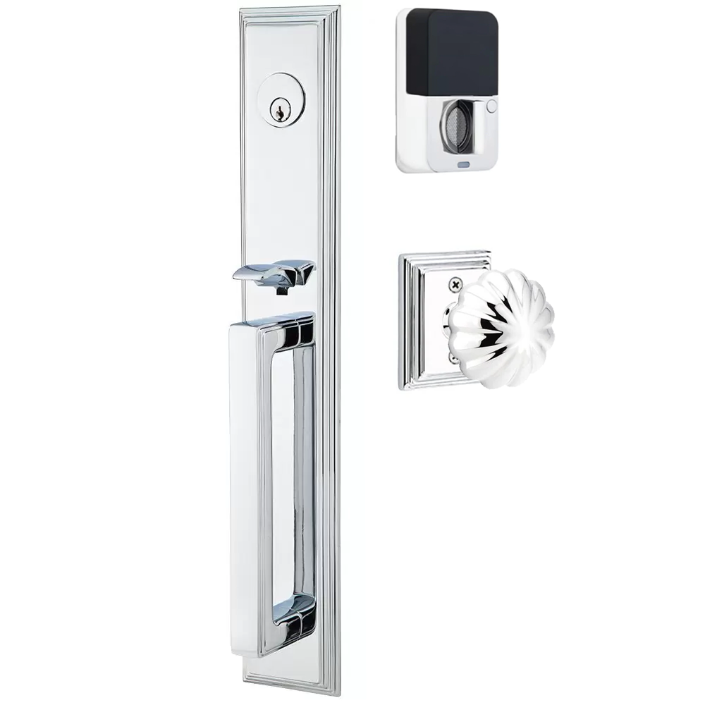 Emtek Melrose Tubular Entryset Full Length with Melon Knob