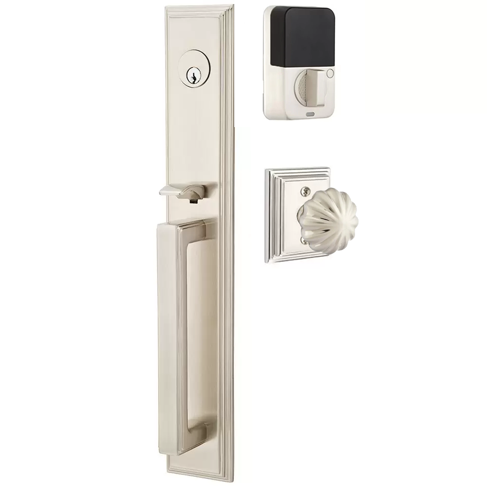 Emtek Melrose Tubular Entryset Full Length with Melon Knob