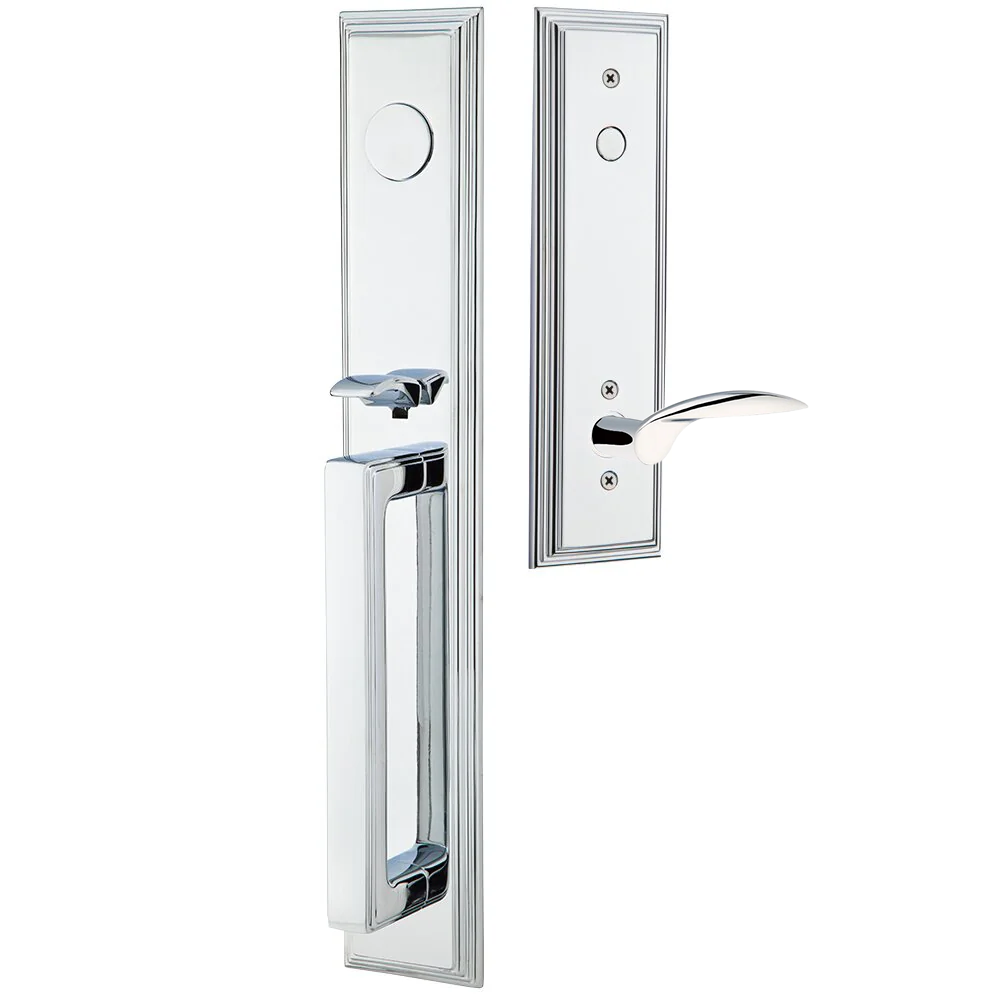 Emtek Melrose Tubular Entryset Full Length with Mercury Lever