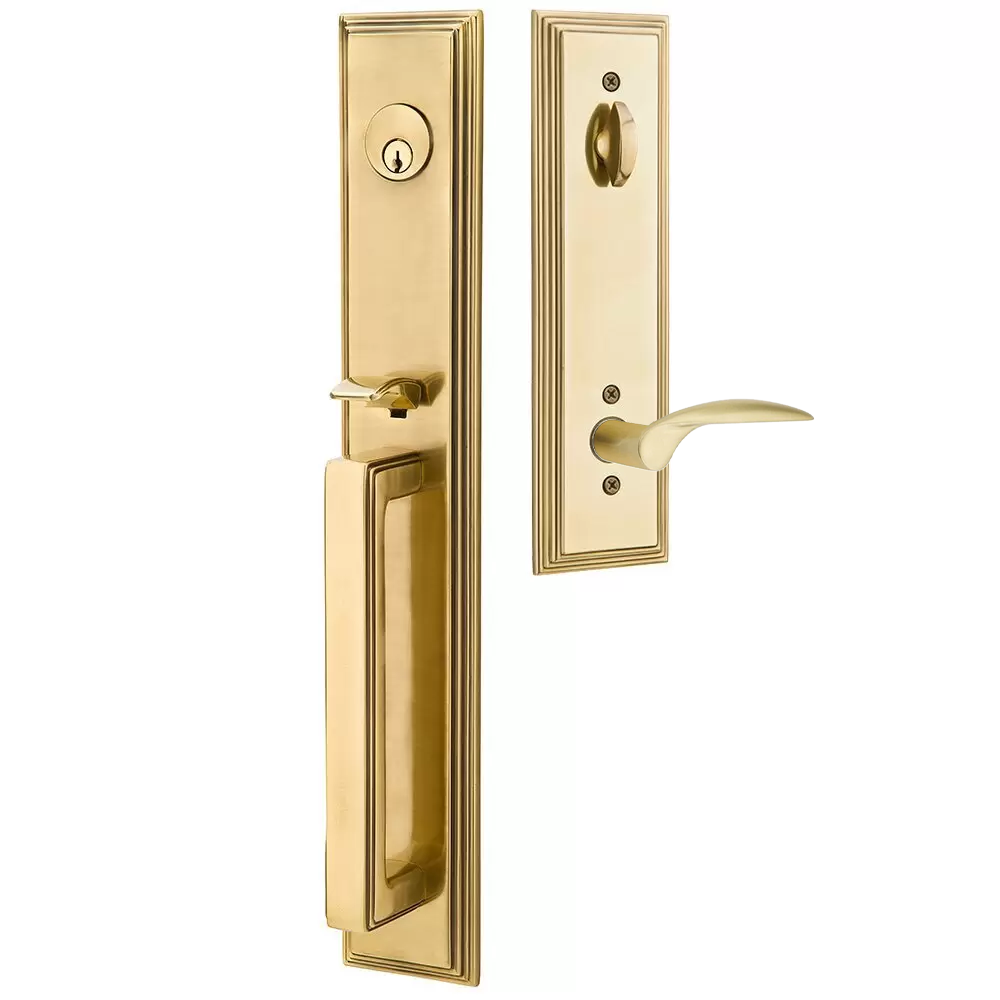 Emtek Melrose Tubular Entryset Full Length with Mercury Lever