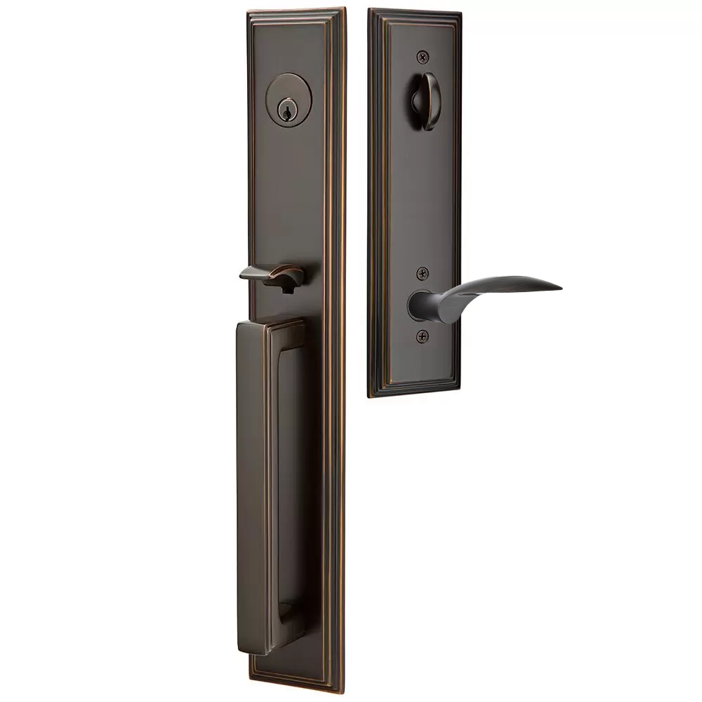 Emtek Melrose Tubular Entryset Full Length with Mercury Lever