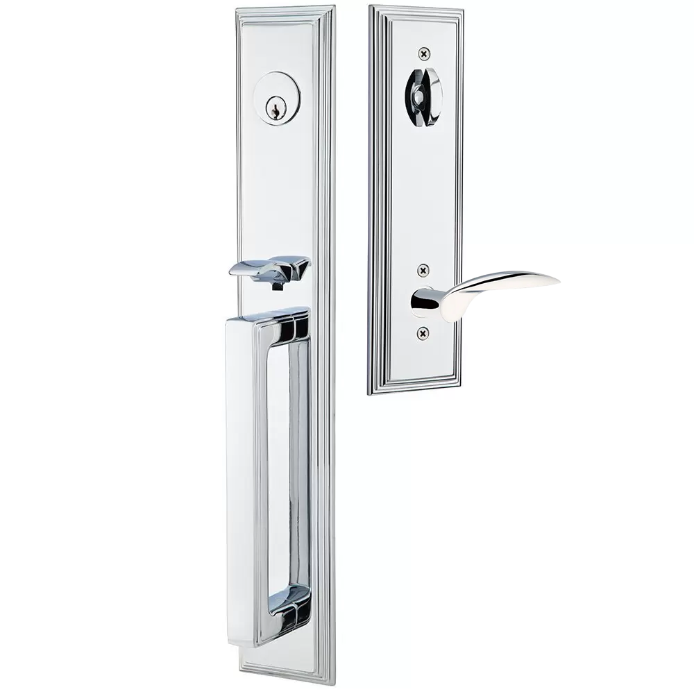 Emtek Melrose Tubular Entryset Full Length with Mercury Lever