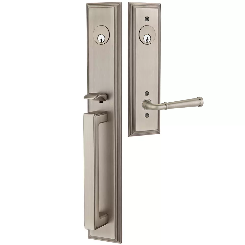 Emtek Melrose Tubular Entryset Full Length with Merrimack Lever