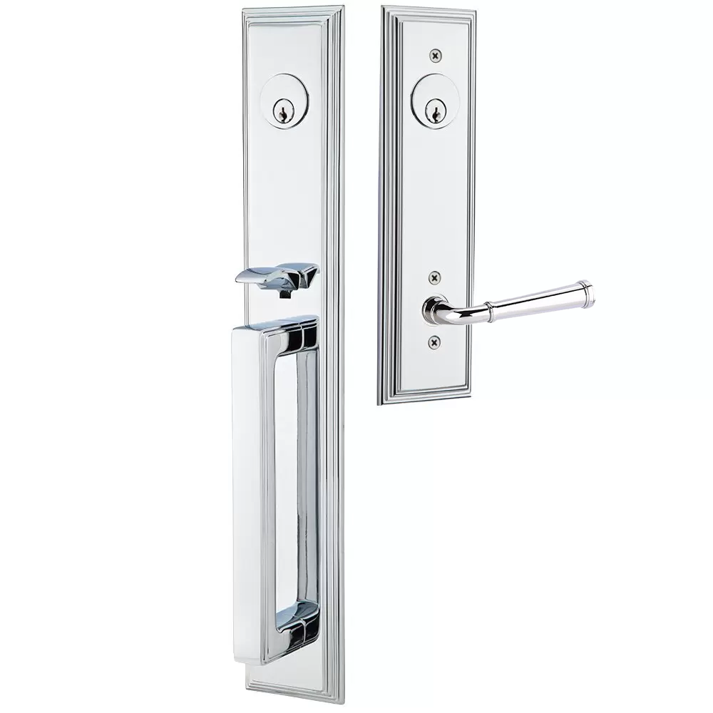 Emtek Melrose Tubular Entryset Full Length with Merrimack Lever