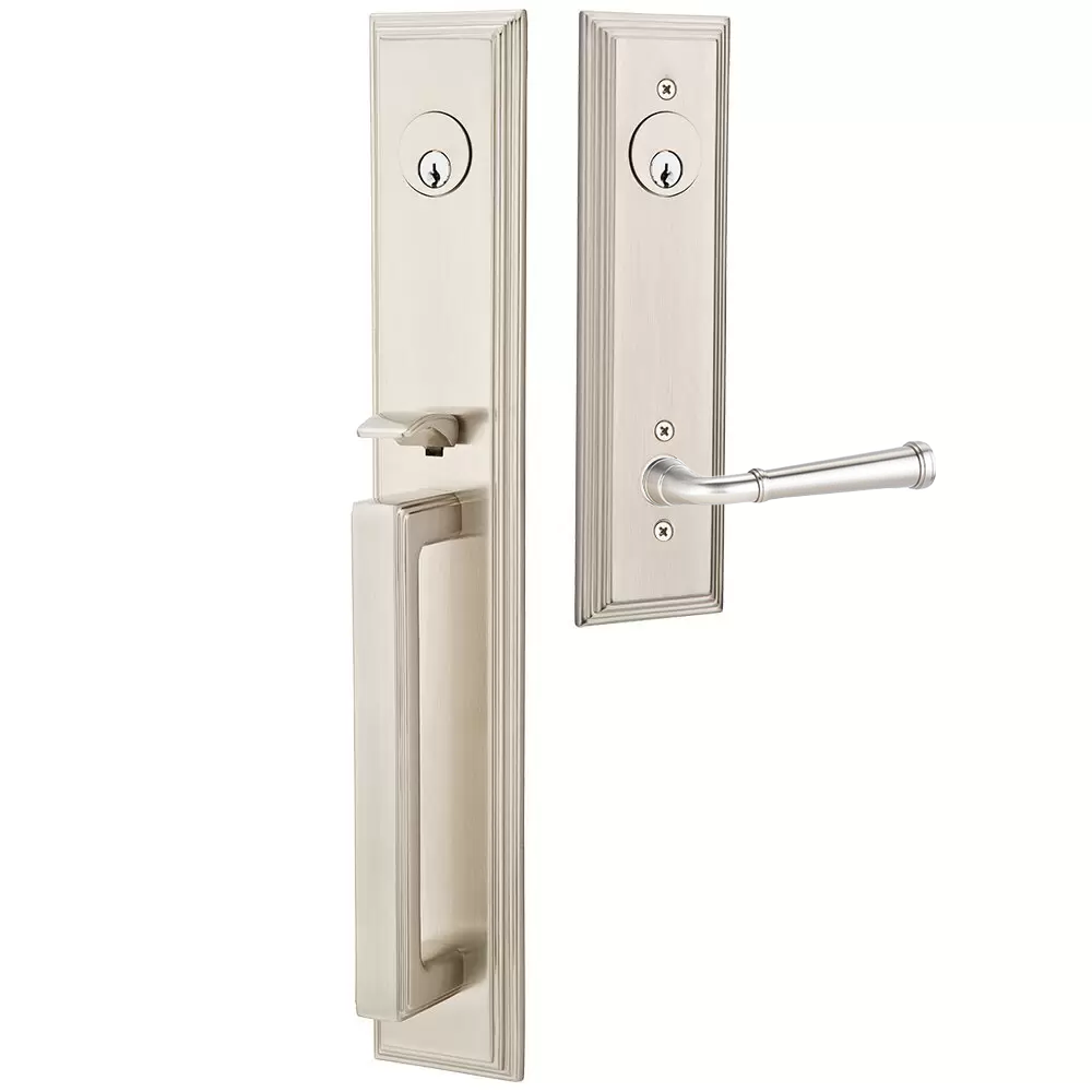 Emtek Melrose Tubular Entryset Full Length with Merrimack Lever