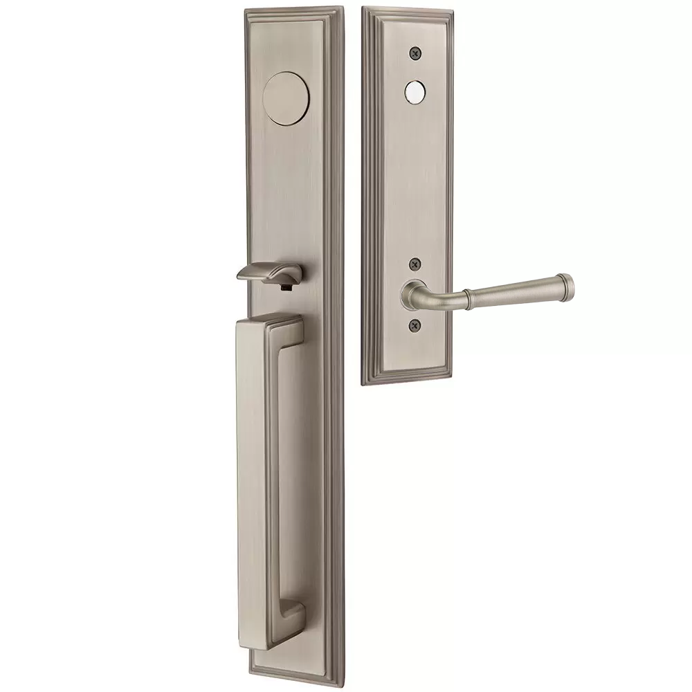 Emtek Melrose Tubular Entryset Full Length with Merrimack Lever