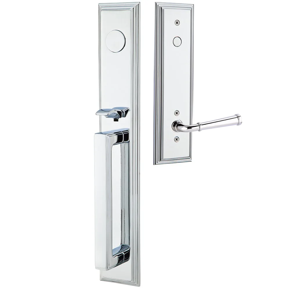 Emtek Melrose Tubular Entryset Full Length with Merrimack Lever