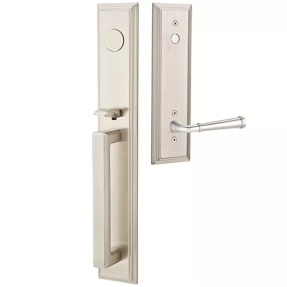 Emtek Melrose Tubular Entryset Full Length with Merrimack Lever