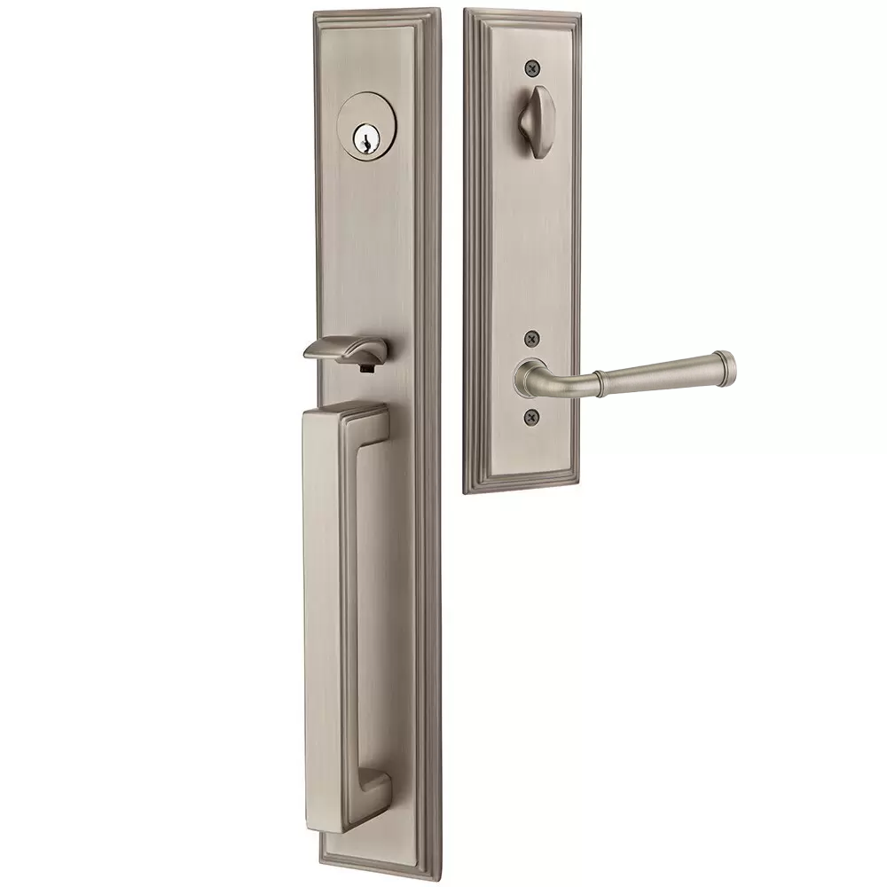 Emtek Melrose Tubular Entryset Full Length with Merrimack Lever