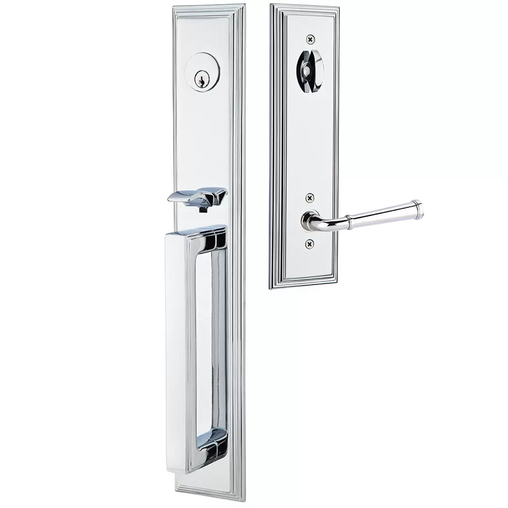 Emtek Melrose Tubular Entryset Full Length with Merrimack Lever