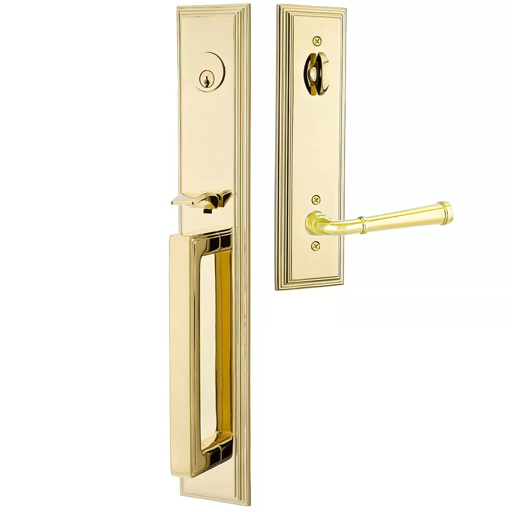 Emtek Melrose Tubular Entryset Full Length with Merrimack Lever