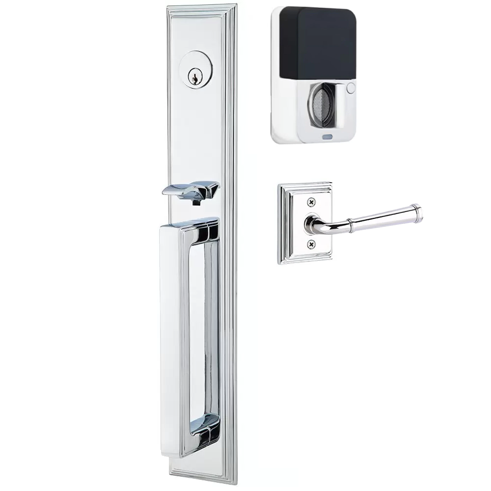 Emtek Melrose Tubular Entryset Full Length with Merrimack Lever