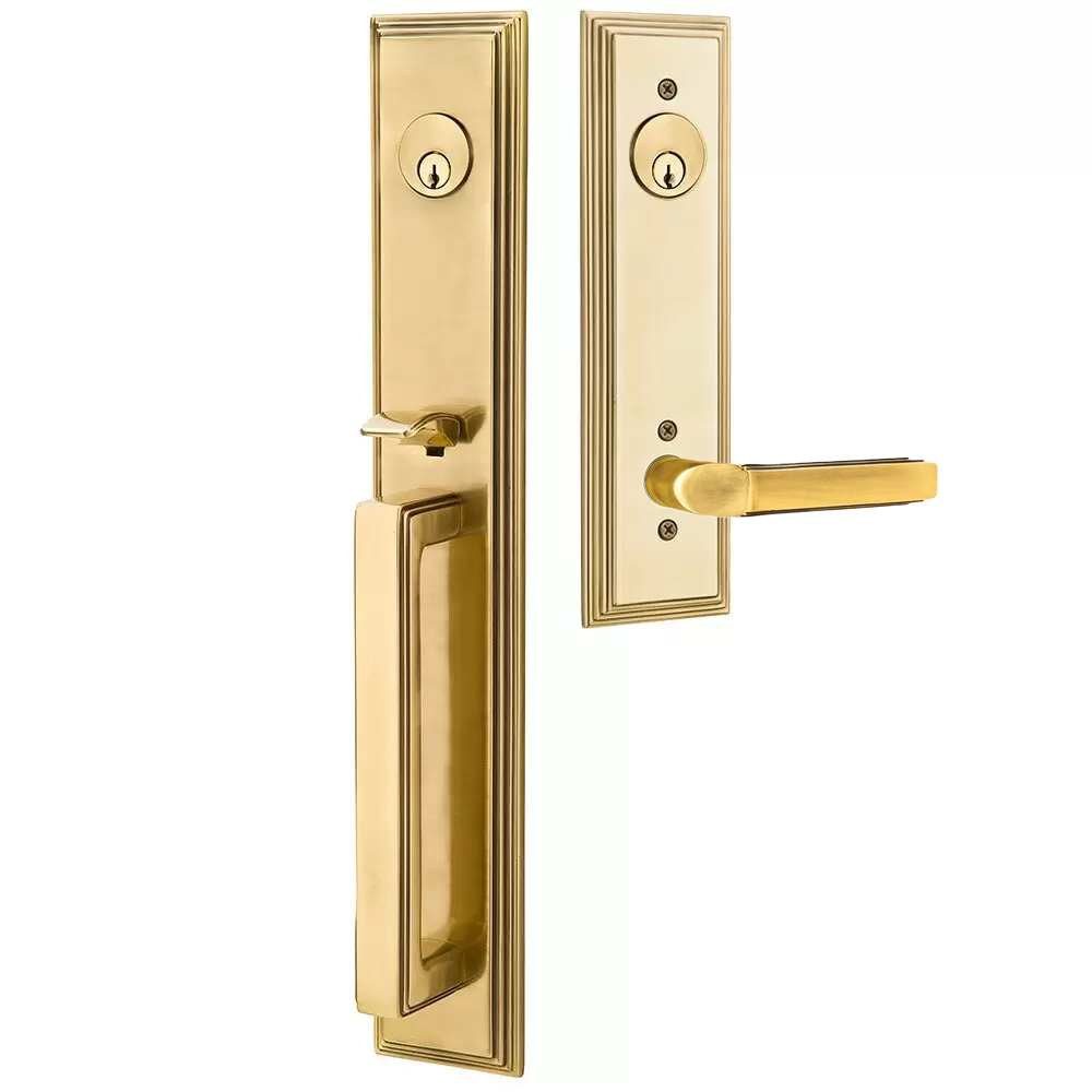 Emtek Melrose Tubular Entryset Full Length with Milano Lever