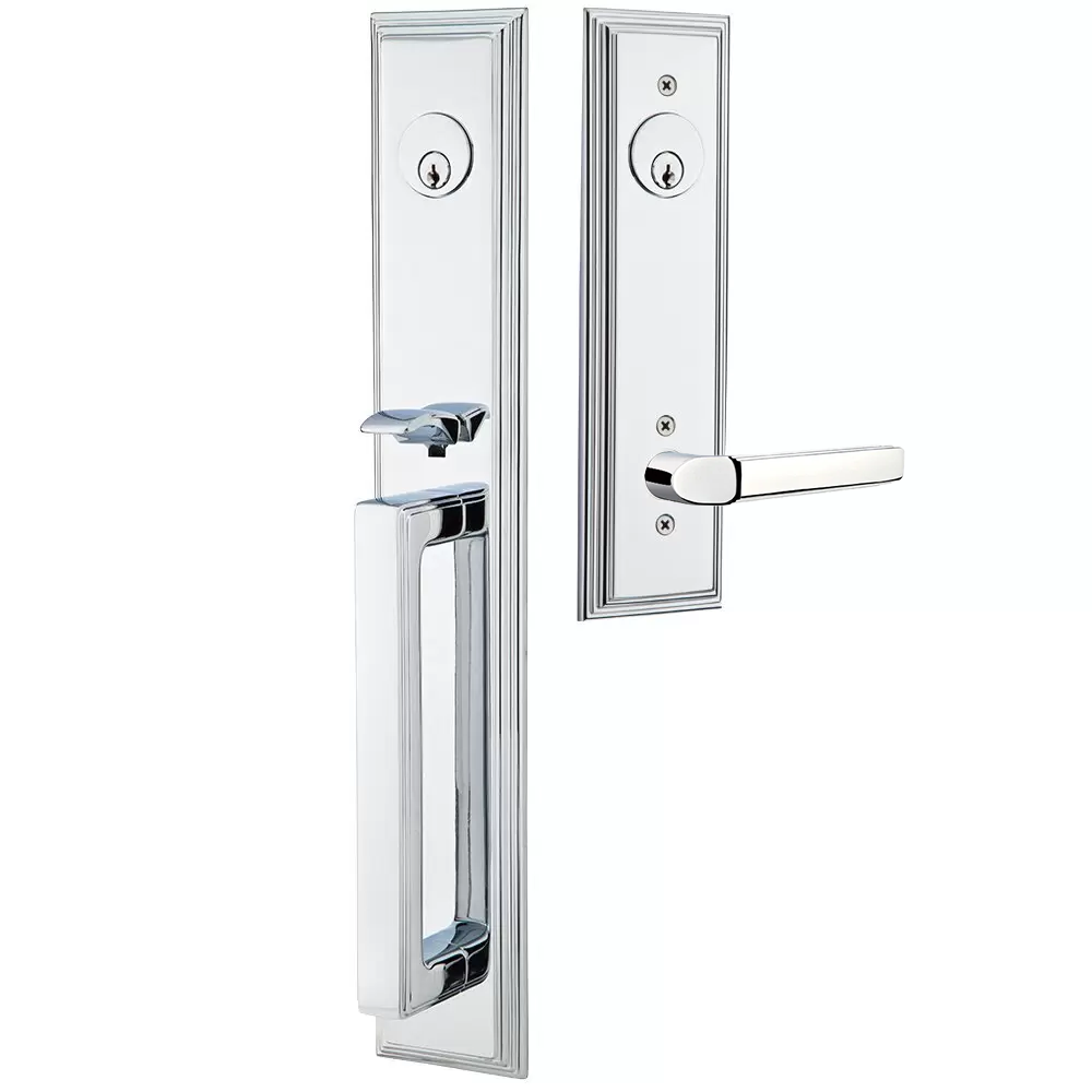 Emtek Melrose Tubular Entryset Full Length with Milano Lever