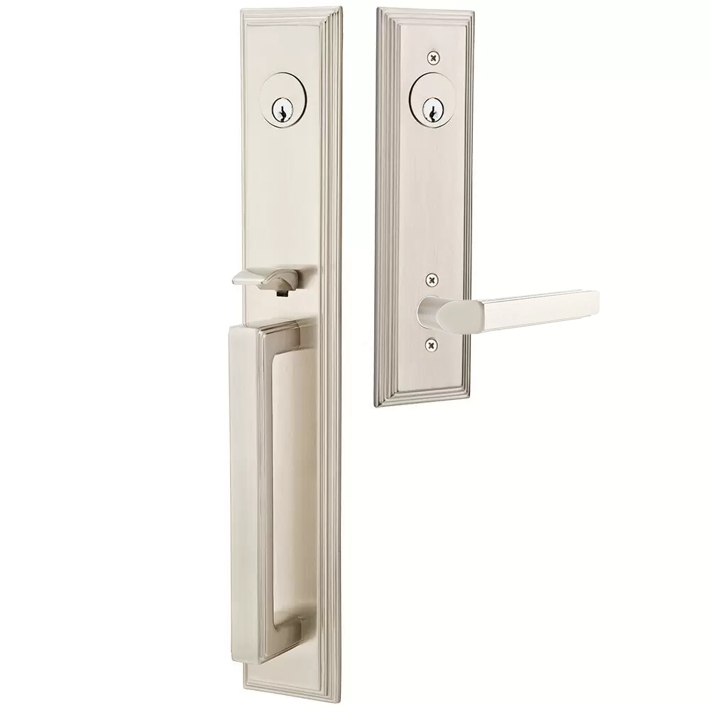 Emtek Melrose Tubular Entryset Full Length with Milano Lever