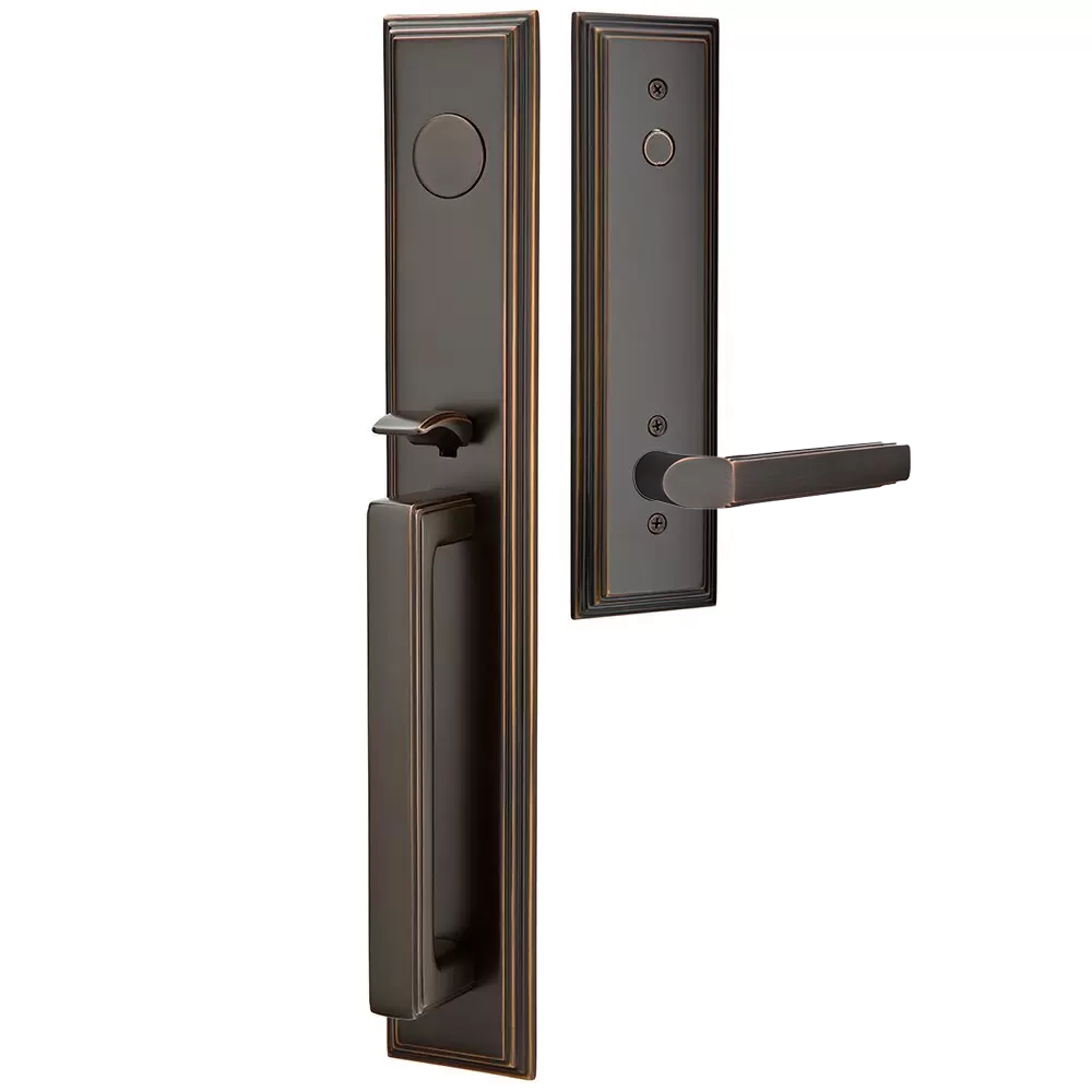 Emtek Melrose Tubular Entryset Full Length with Milano Lever