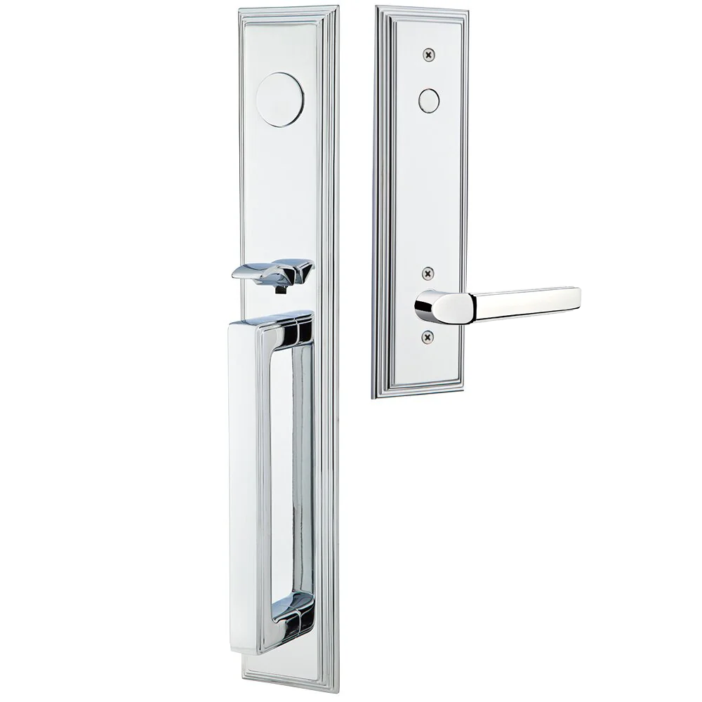 Emtek Melrose Tubular Entryset Full Length with Milano Lever