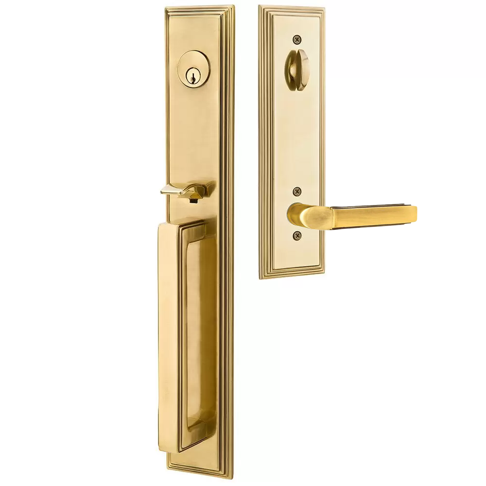 Emtek Melrose Tubular Entryset Full Length with Milano Lever