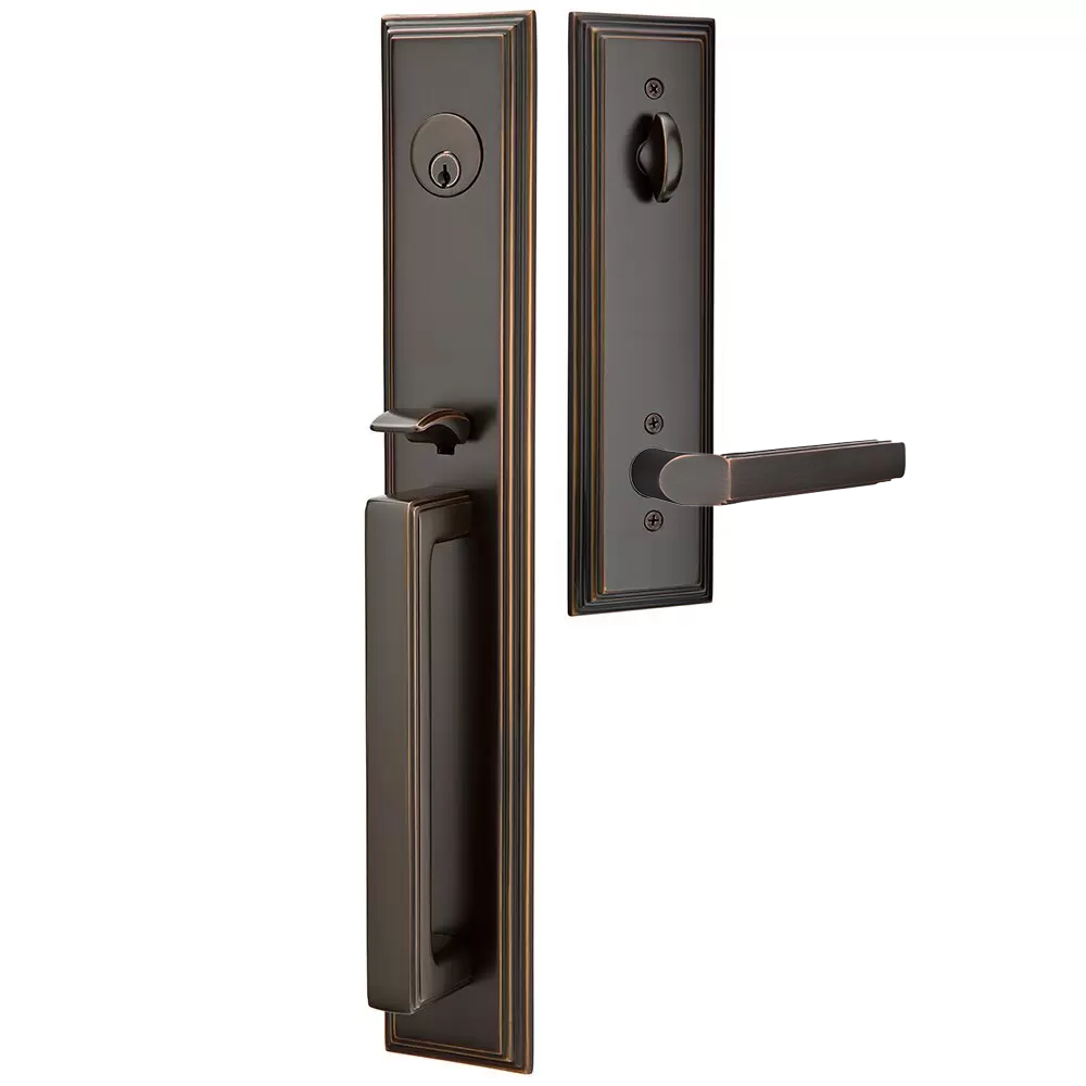 Emtek Melrose Tubular Entryset Full Length with Milano Lever