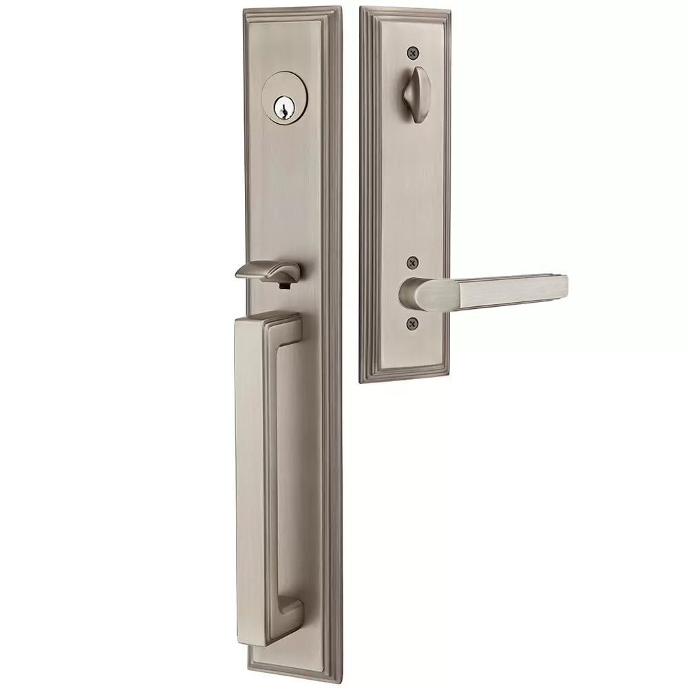 Emtek Melrose Tubular Entryset Full Length with Milano Lever