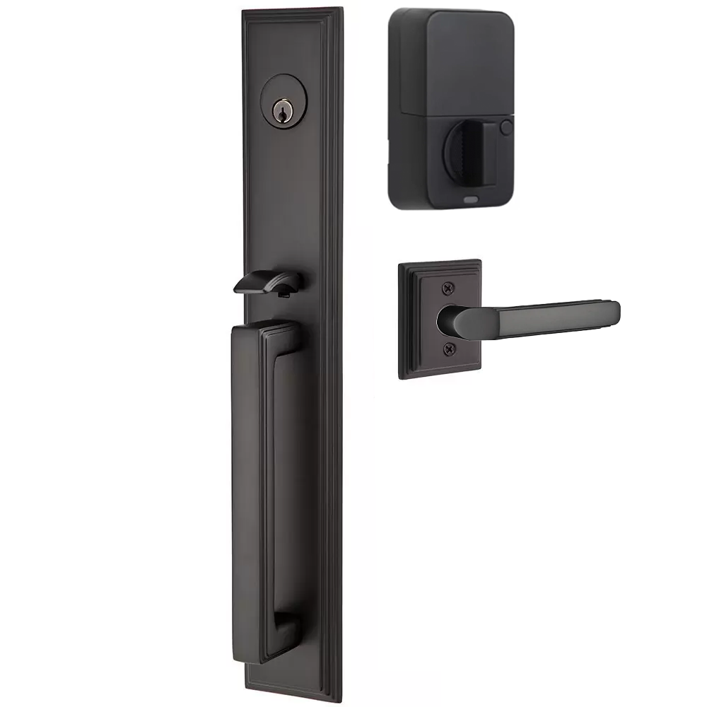 Emtek Melrose Tubular Entryset Full Length with Milano Lever