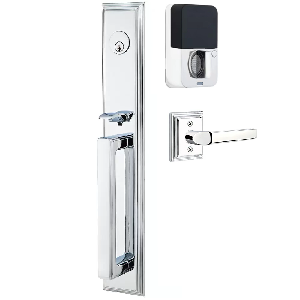 Emtek Melrose Tubular Entryset Full Length with Milano Lever