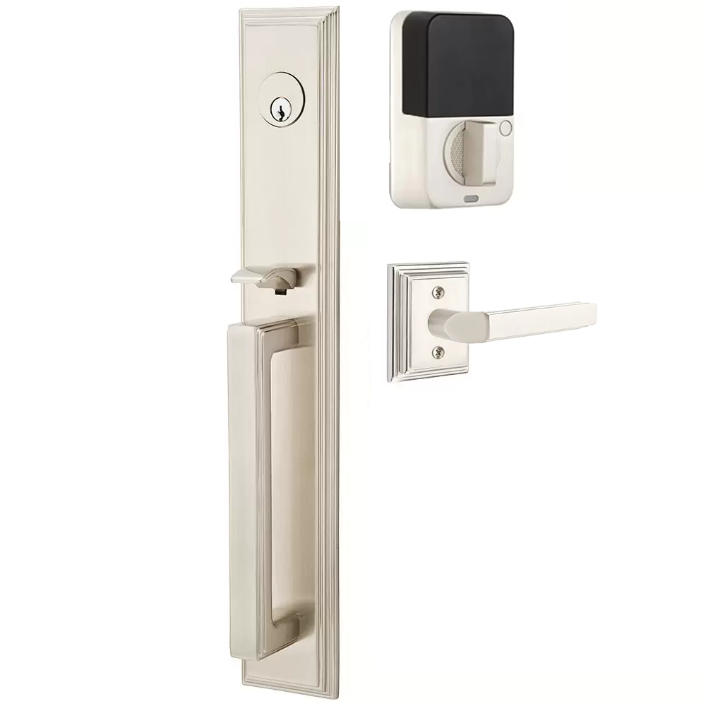 Emtek Melrose Tubular Entryset Full Length with Milano Lever