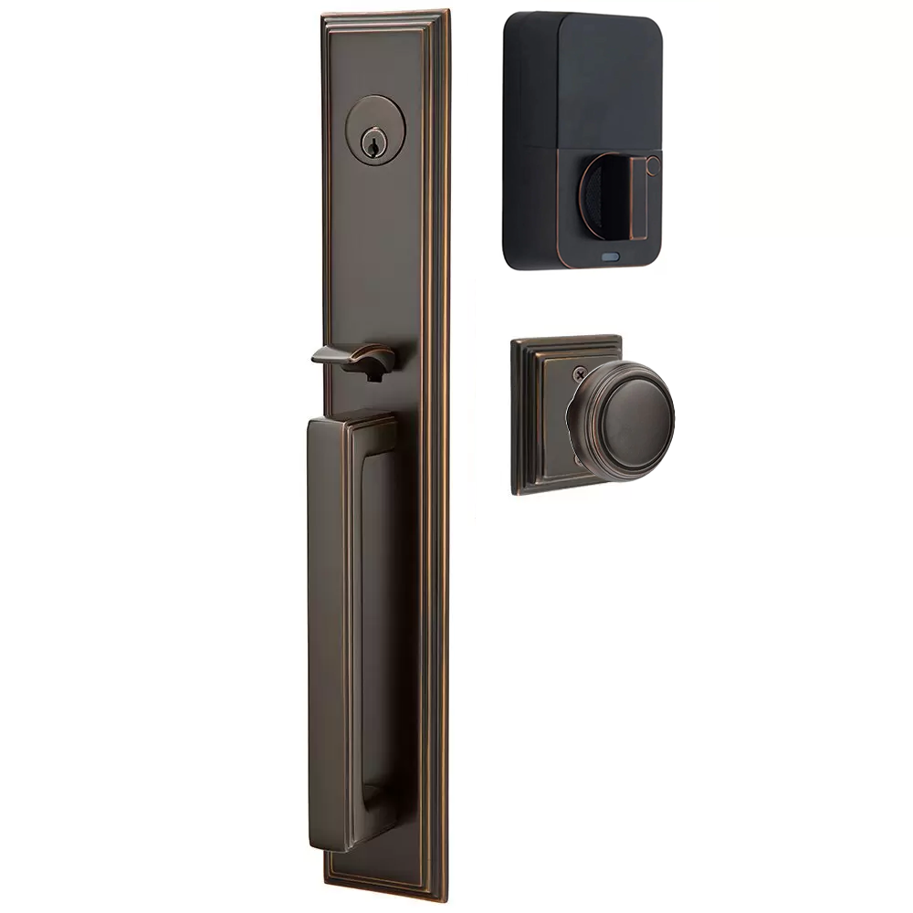 Emtek Melrose Tubular Entryset Full Length with Norwich Knob