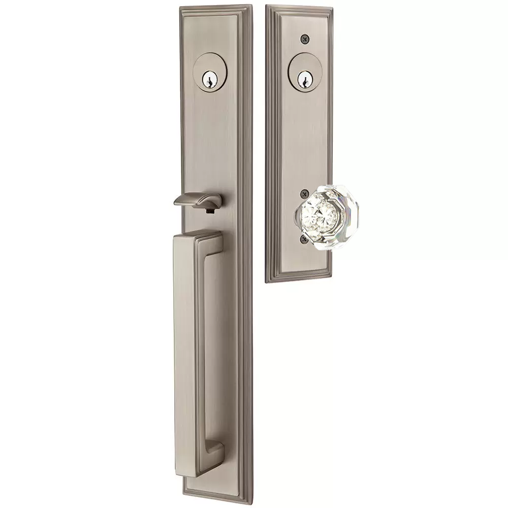 Emtek Melrose Tubular Entryset Full Length with Old Town Knob