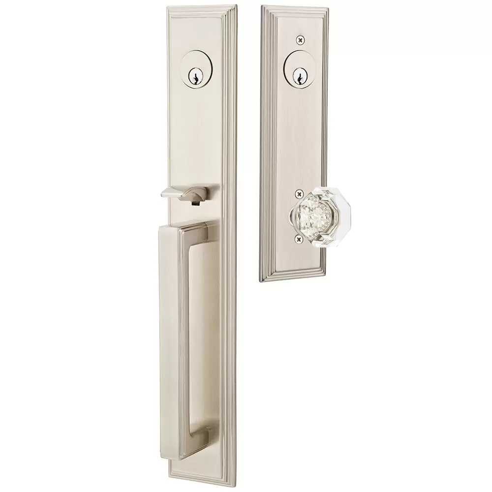 Emtek Melrose Tubular Entryset Full Length with Old Town Knob