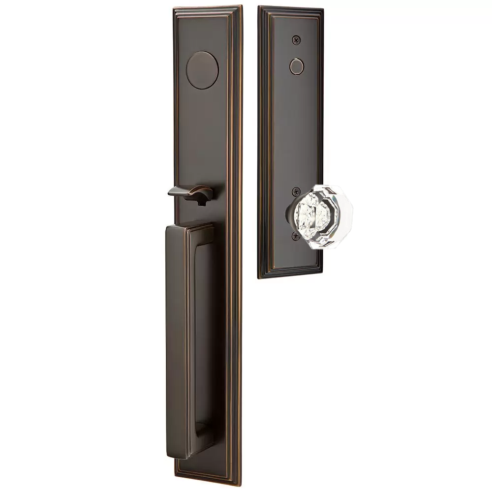 Emtek Melrose Tubular Entryset Full Length with Old Town Knob