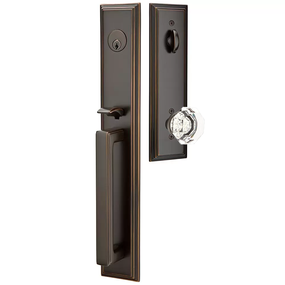 Emtek Melrose Tubular Entryset Full Length with Old Town Knob