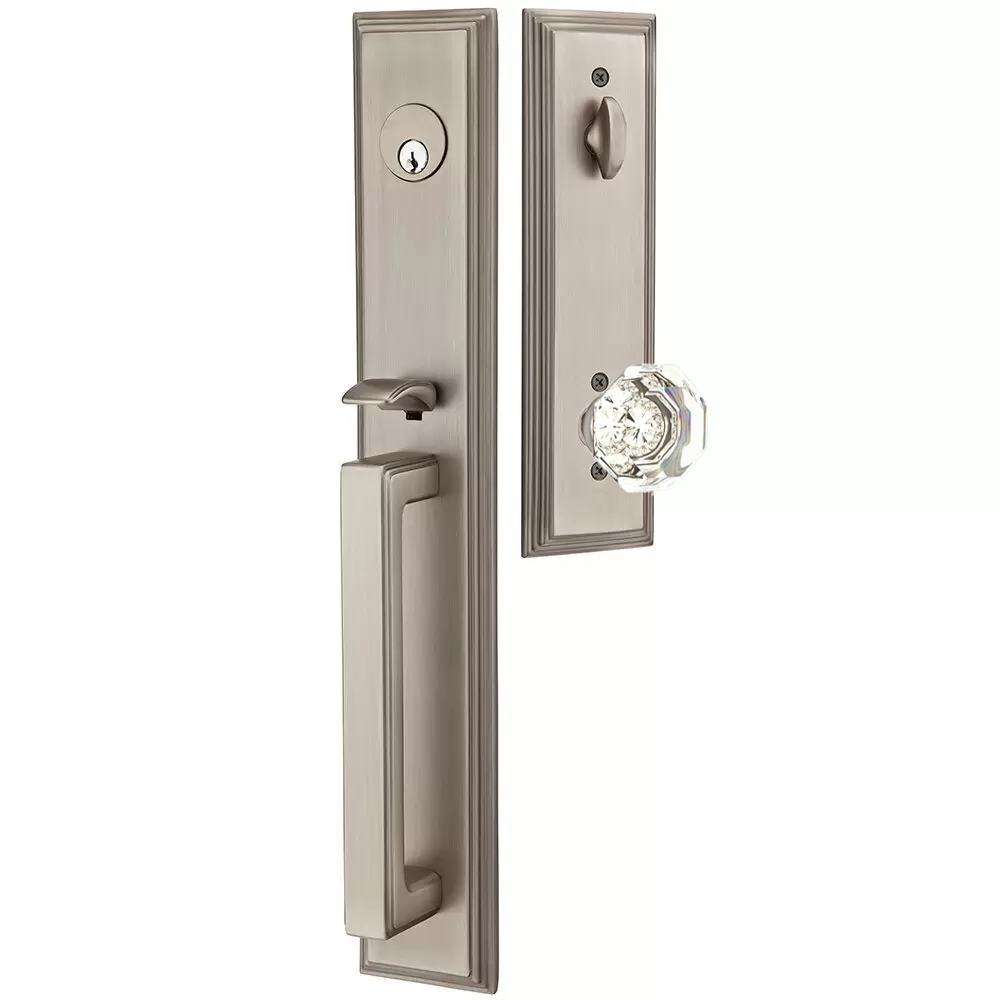 Emtek Melrose Tubular Entryset Full Length with Old Town Knob