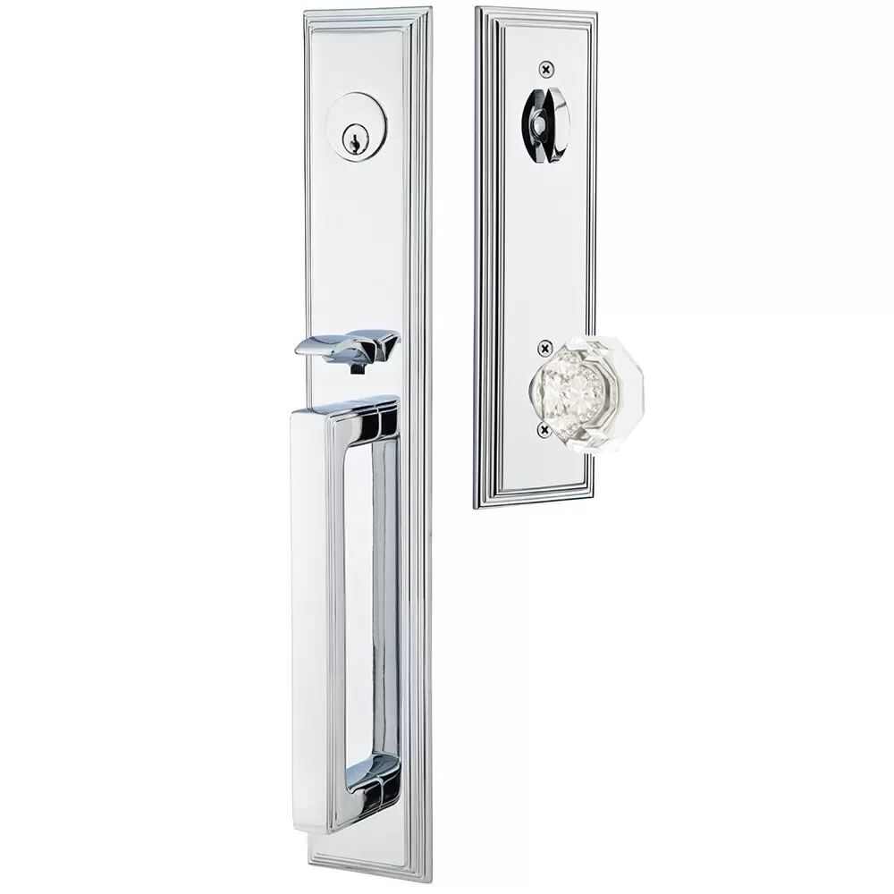 Emtek Melrose Tubular Entryset Full Length with Old Town Knob