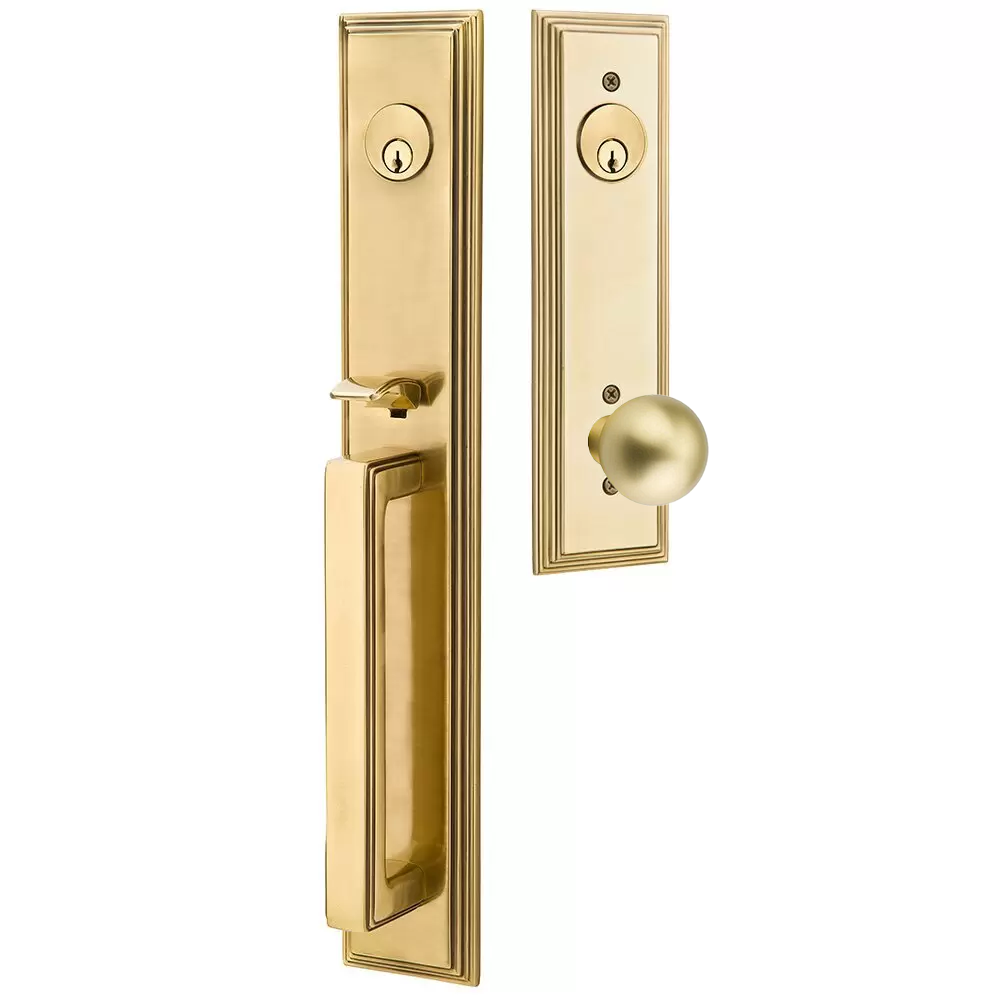 Emtek Melrose Tubular Entryset Full Length with Orb Knob