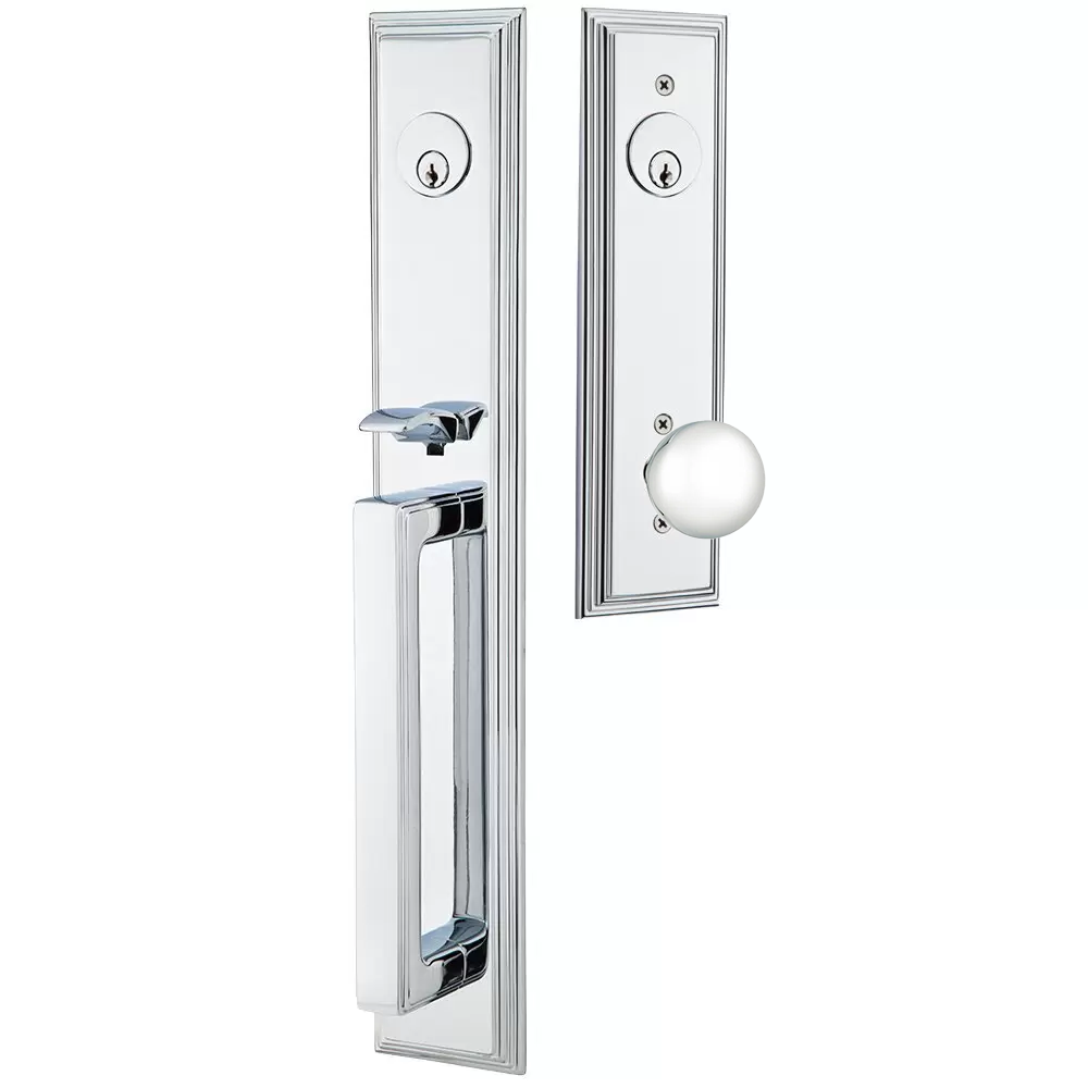 Emtek Melrose Tubular Entryset Full Length with Orb Knob